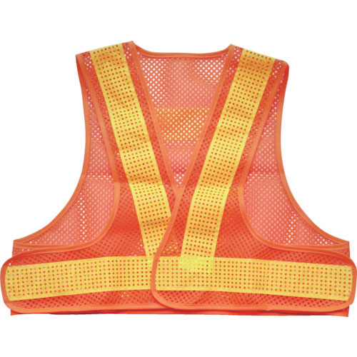 ＴＲＵＳＣＯ　メッシュ安全ベスト　ショート丈　オレンジ×イエロー　着丈４２０ｍｍ＿