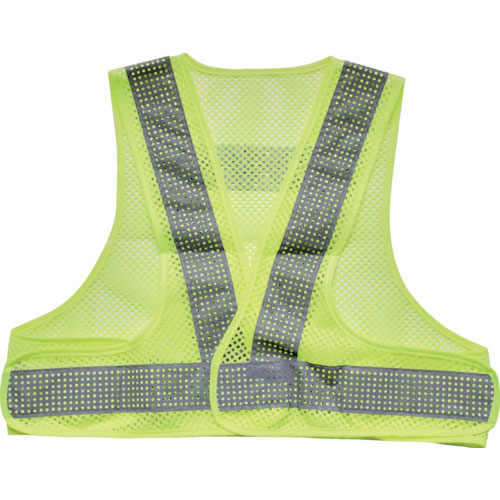 ＴＲＵＳＣＯ　メッシュ安全ベスト　ショート丈　イエロー×シルバー　着丈４２０ｍｍ＿