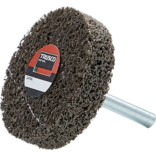 ＴＲＵＳＣＯ　軸付ナイロンホイール　軸径６ｍｍ　＃１８０　ブラウン＿