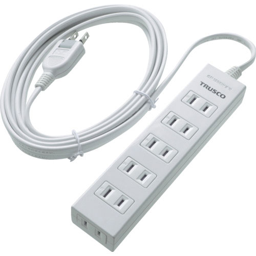 ＴＲＵＳＣＯ　電源タップ　２Ｐ６個口　３Ｍ　マグネット付＿