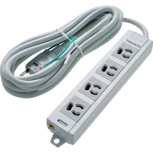ＴＲＵＳＣＯ　電源タップ　３Ｐ抜け止め４個口　３Ｍ　アース／マグネット付＿