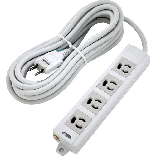 ＴＲＵＳＣＯ　電源タップ　３Ｐ抜け止め４個口　１０Ｍ　アース／マグネット付＿