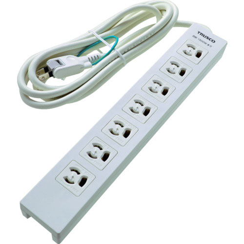 ＴＲＵＳＣＯ　電源タップ　３Ｐ抜け止め７個口　３Ｍ　アース／マグネット付＿
