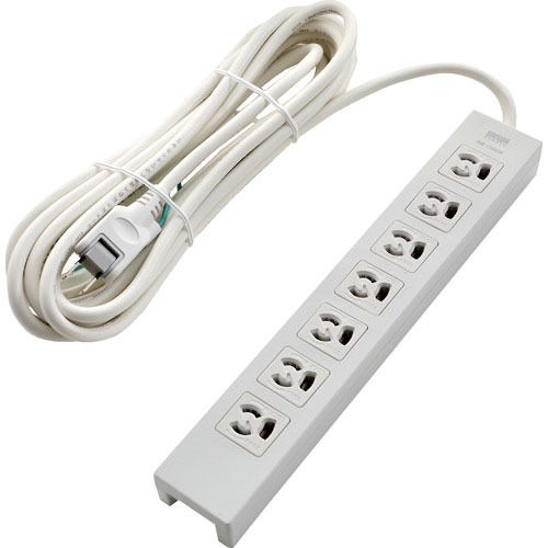ＴＲＵＳＣＯ　電源タップ　３Ｐ抜け止め７個口　１０Ｍ　アース／マグネット付＿
