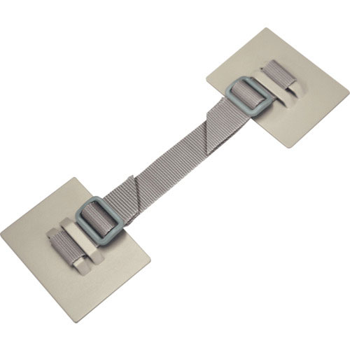 ティーエフサービス　家具・キャビネット転倒防止粘着金具　ティープレートベルトタイプ（グレー）２個入り＿