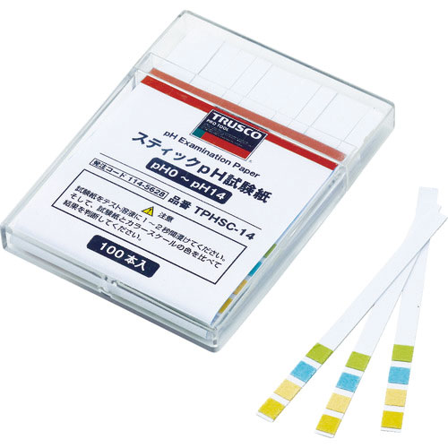 ＴＲＵＳＣＯ　スティックｐＨ試験紙　（ｐＨ０～１４）＿