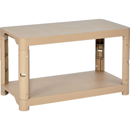 ＴＲＵＳＣＯ　プラ棚　高さ５１５－２段タイプ　コーナーキャップ４個付　ライトサンド＿