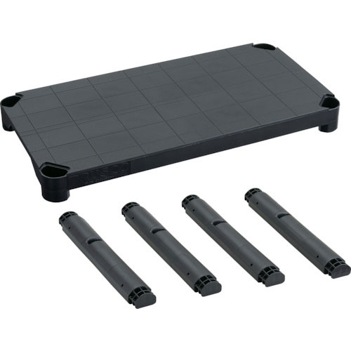 ＴＲＵＳＣＯ　プラ棚用　棚板セット　棚板間隔高さ５１５ｍｍ用脚４本付　つや消しブラック＿