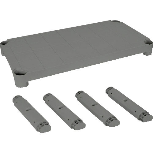 ＴＲＵＳＣＯ　プラ棚用　棚板セット　棚板間隔高さ３７２ｍｍ用脚４本付　アーセナルグレー＿