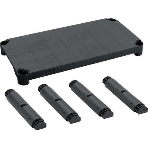 ＴＲＵＳＣＯ　プラ棚用　棚板セット　棚板間隔高さ３７２ｍｍ用脚４本付　つや消しブラック＿