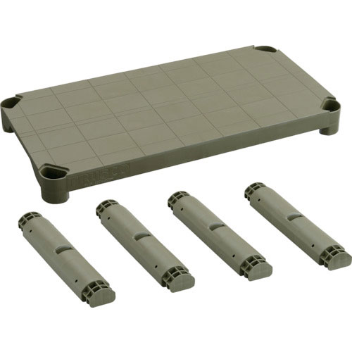 ＴＲＵＳＣＯ　プラ棚用　棚板セット　棚板間隔高さ３７２ｍｍ用脚４本付　つや消しОＤ＿