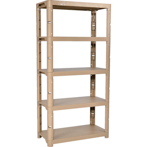 ＴＲＵＳＣＯ　プラ棚　高さ１８００－５段タイプ　コーナーキャップ４個付　ライトサンド＿