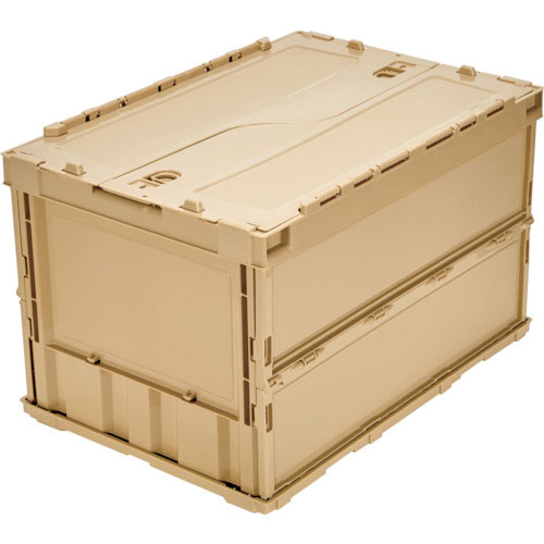 ＴＲＵＳＣＯ　オリコン　薄型折りたたみコンテナ　５０Ｌ　ロックフタ付　ＬＳ色＿