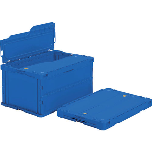 ＴＲＵＳＣＯ　オリコン　薄型折りたたみコンテナ　７５Ｌ　スライドロックフタ付　ダークブルー　ダークブ＿