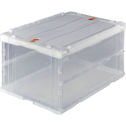 ＴＲＵＳＣＯ　オリコン　薄型折りたたみコンテナ　７５Ｌ　スライドロックフタ付　透明　透明＿