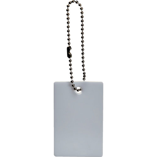 ＴＲＵＳＣＯ　バルブ開閉札　四角　白無地　５７ｘ３８ｍｍｘ２．７厚　ボールチェーン付＿