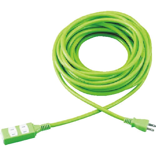 ＴＲＵＳＣＯ　ソフトタイププラグ　３個口タップ型　１０ｍ　グリーン＿