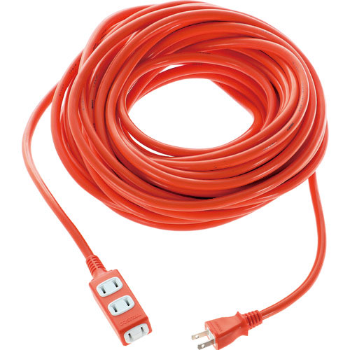 ＴＲＵＳＣＯ　ソフトタイププラグ　３個口タップ型　２０ｍ　オレンジ＿