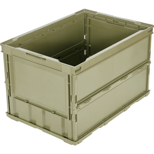 ＴＲＵＳＣＯ　オリコン　薄型折りたたみコンテナ　５０Ｌ　ＯＤ色＿