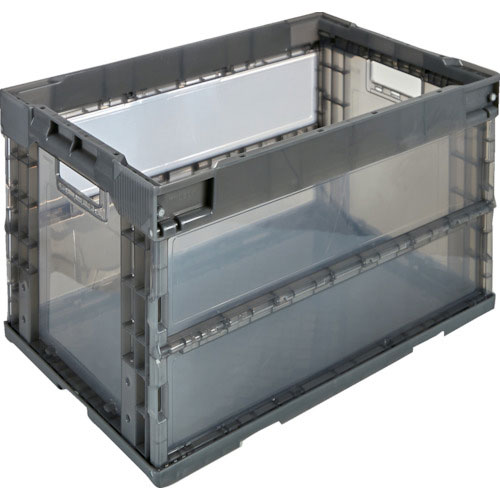 ＴＲＵＳＣＯ　オリコン　α折りたたみコンテナ　５０Ｌ　透明ブラック＿