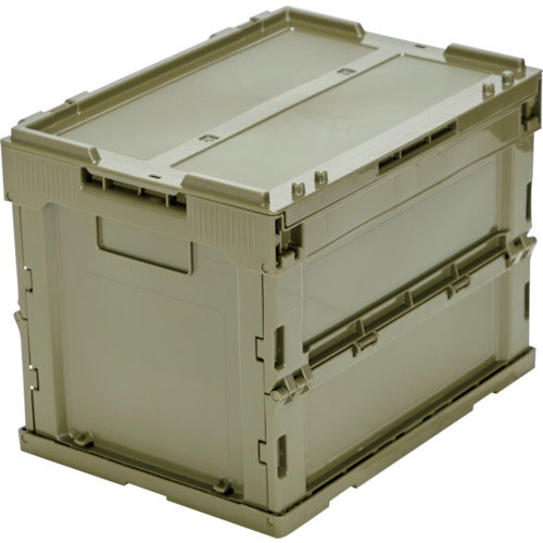 ＴＲＵＳＣＯ　オリコン　α折りたたみコンテナ　フタ付　２０Ｌ　ＯＤ色＿