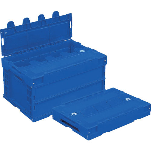 ＴＲＵＳＣＯ　オリコン　α折りたたみコンテナ　４０Ｌ　スライドロックフタ付　ダークブルー　ダークブル＿