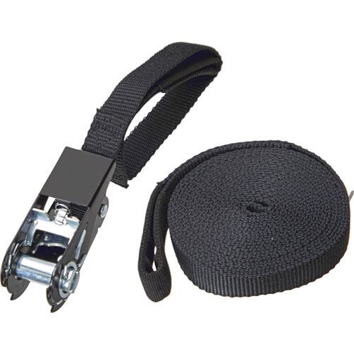 ＴＲＵＳＣＯ　簡易結束ベルト　２５ｍｍＸ５ｍ　アイタイプ　黒（ラチェット機能あり）＿