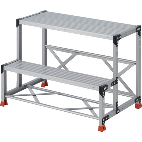 ＴＲＵＳＣＯ　作業用踏台　２段　　ステップ奥行２００　高さ０．７０ｍ　天板１０００Ｘ４００＿