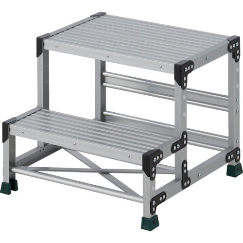 ＴＲＵＳＣＯ　作業用踏台　２段　　ステップ奥行２００　高さ０．５０ｍ　天板６００Ｘ４００＿