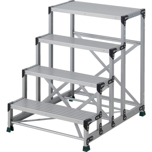 ＴＲＵＳＣＯ　作業用踏台　４段　　ステップ奥行２００　高さ１．０ｍ　天板８００Ｘ４００＿