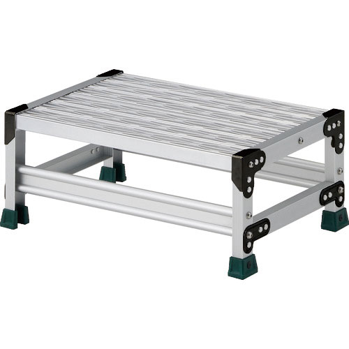 ＴＲＵＳＣＯ　作業用踏台　アルミ製・グレーチング仕様　ＳＵＳ金具　１段　高さ０．２５ｍ　天板６００×＿