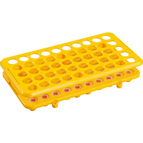 ＴＲＵＳＣＯ　樹脂製試験管立　Φ１６．５Ｘ５０本　オレンジ＿