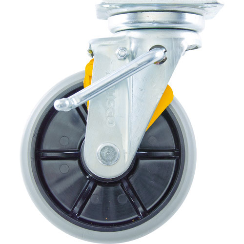 ＴＲＵＳＣＯ　かご車用　左ブレーキサインプレート　ウレタン自在車　１５０Φ＿