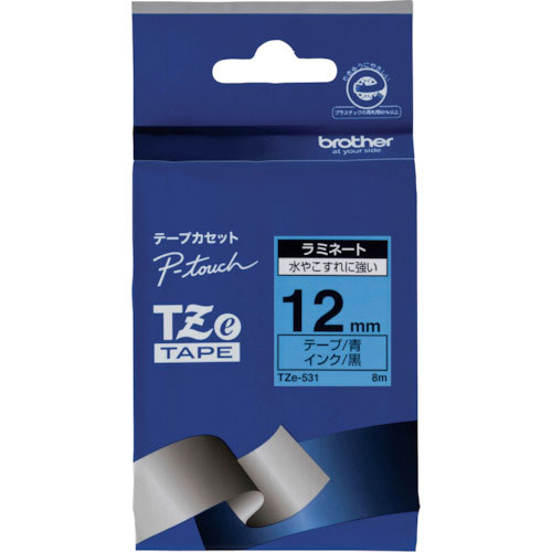 ブラザー　Ｔｚｅテープ　黒文字／青地／１２ｍｍ＿