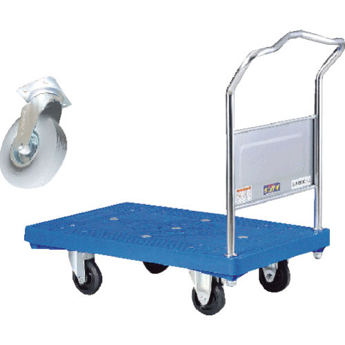 ダンディ　プラスチック台車　ダンディＰシリーズ　タイプＰＡ　固定ハンドル式　悪路用キャスター（ノーパ＿