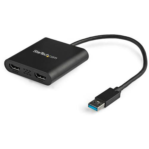 スターテック　ディスプレイアダプター／ＵＳＢ－Ａ　－　２ｘ　ＨＤＭＩ／ＵＳＢ　３．０／Ｗｉｎのみ対応＿