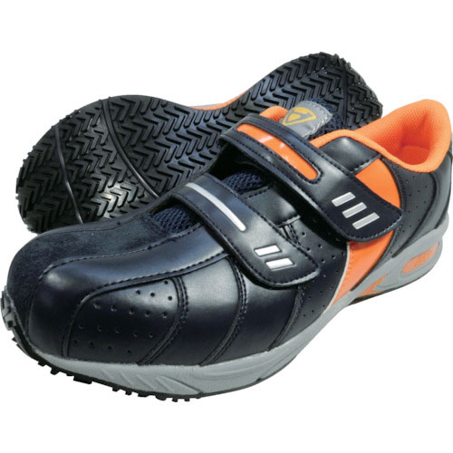 日進　マジックタイプ樹脂先芯入りスニーカー　ネイビー　２６．５ｃｍ＿