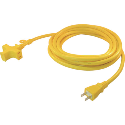 正和電工　トライアングルマルチタップ　１２５Ｖ－１５Ａ　５ｍ　黄＿