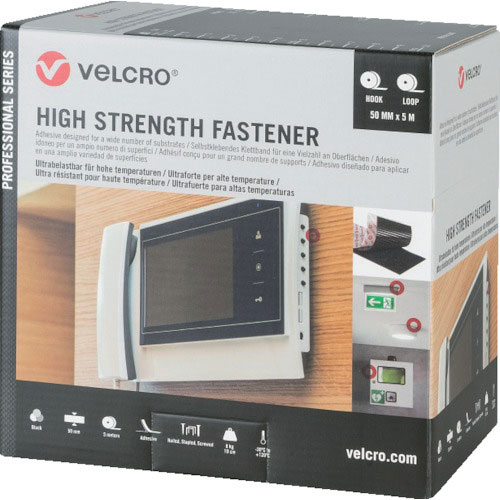 ヴェルクロ　ＶＥＬＣＲＯ［［Ｒ上］］結束テープ　強力係合タイプ　幅５０ｍｍ×長さ５ｍ　黒＿