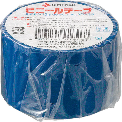 ニチバン　ビニールテープ青３８ｍｍＸ１０ｍ　１巻＿