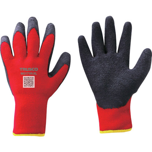 ＴＲＵＳＣＯ　防寒天然ゴム手袋　裏起毛タイプ　レッド　ＸＬサイズ＿