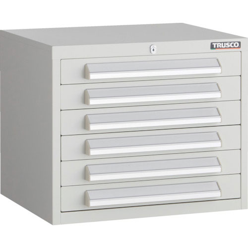 ＴＲＵＳＣＯ　ＷＬＶＲ型キャビネット　５００Ｘ４１２ＸＨ４２０　引出６段　ホワイト色＿