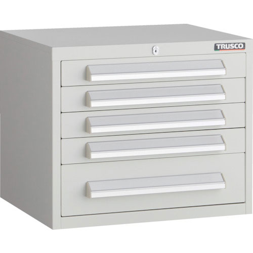 ＴＲＵＳＣＯ　ＷＬＶＲ型キャビネット　５００Ｘ４１２ＸＨ４２０　引出５段　ホワイト色＿