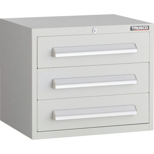 ＴＲＵＳＣＯ　ＷＬＶＲ型キャビネット　５００Ｘ４１２ＸＨ４２０　引出３段　ホワイト色＿