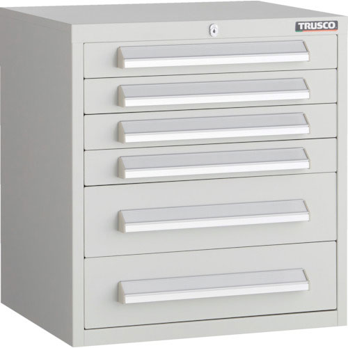 ＴＲＵＳＣＯ　ＷＬＶＲ型キャビネット　５００Ｘ４１２ＸＨ５４０　引出６段　ホワイト色＿