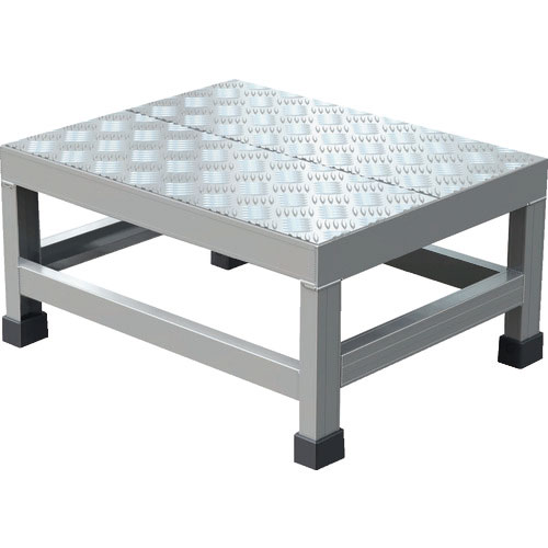 ＴＲＵＳＣＯ　アルミ製溶接一体構造型作業台　縞板タイプ　一段（完成品）　Ｗ５００×Ｄ４００×Ｈ２５０＿