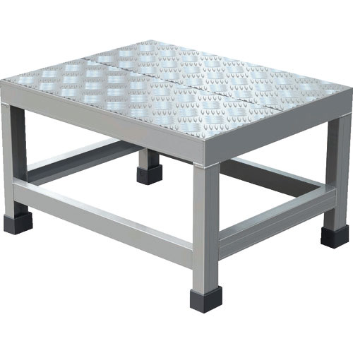 ＴＲＵＳＣＯ　アルミ製溶接一体構造型作業台　縞板タイプ　一段（完成品）　Ｗ５００×Ｄ４００×Ｈ３００＿