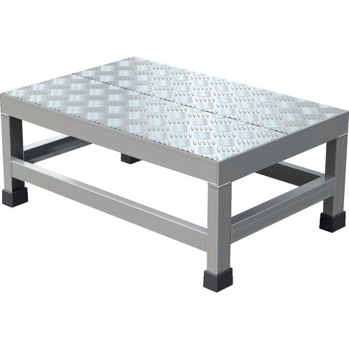 ＴＲＵＳＣＯ　アルミ製溶接一体構造型作業台　縞板タイプ　一段（完成品）　Ｗ６００×Ｄ４００×Ｈ２５０＿