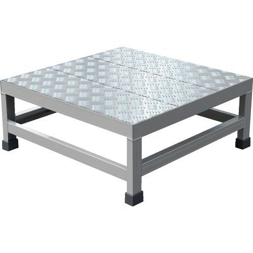 ＴＲＵＳＣＯ　アルミ製溶接一体構造型作業台　縞板タイプ　一段（完成品）　Ｗ６００×Ｄ６００×Ｈ２５０＿