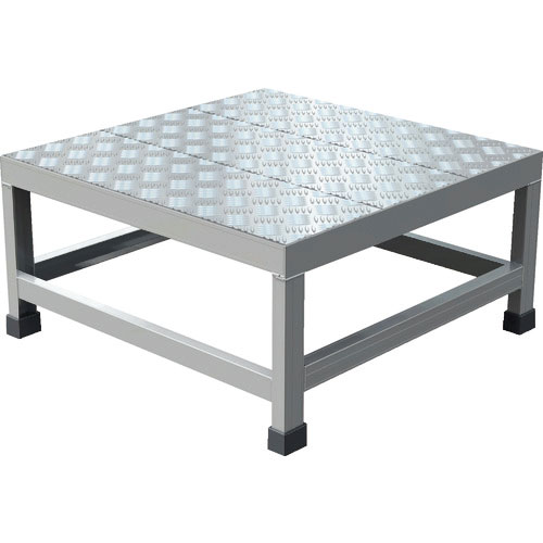 ＴＲＵＳＣＯ　アルミ製溶接一体構造型作業台　縞板タイプ　一段（完成品）　Ｗ６００×Ｄ６００×Ｈ３００＿